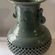 Celadon vase with openwork cranes H 29 cm
