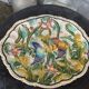 Dish in enamelled ceramic slip, with fish motifs, decorative, collector, vintage