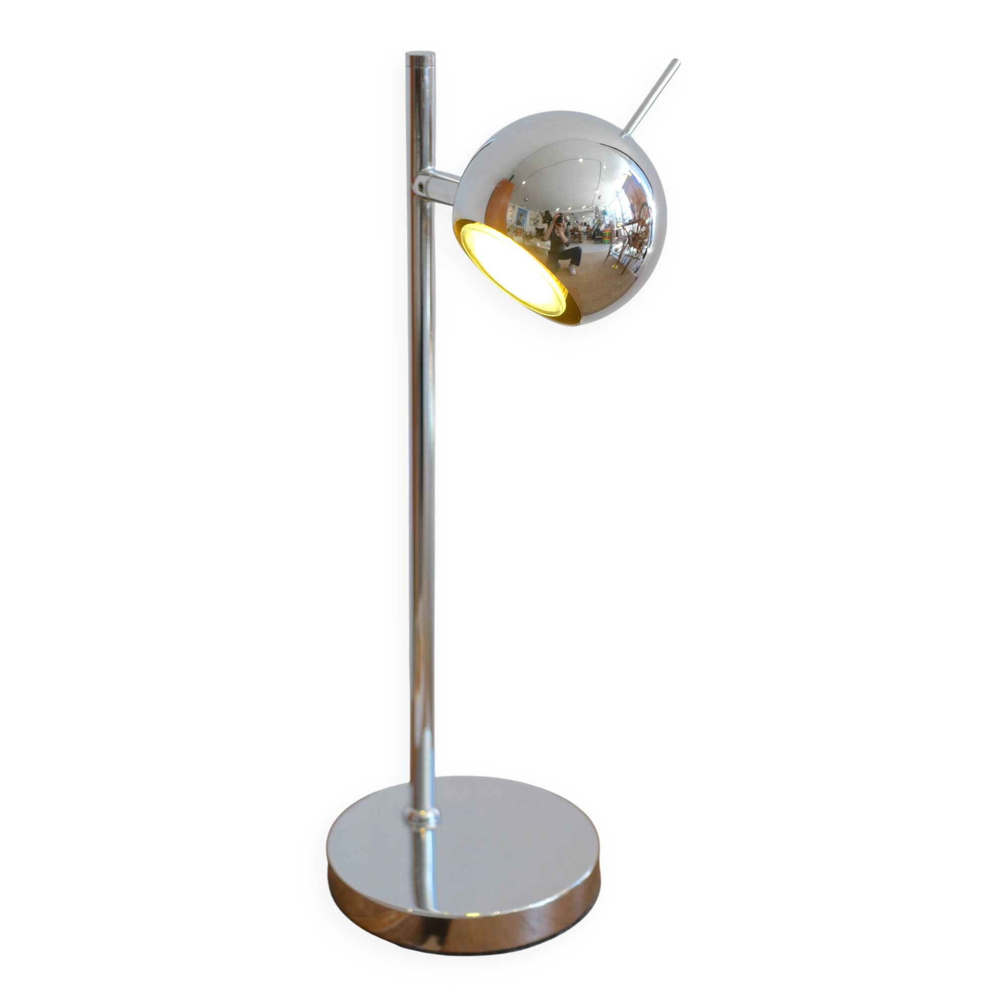 Chrome Eyeball desk lamp