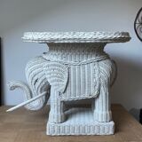 Sellette éléphant en rotin