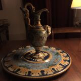 Ewer on base in Nevers earthenware Aintoine Montagnon max diameter 40 cm height 28cm