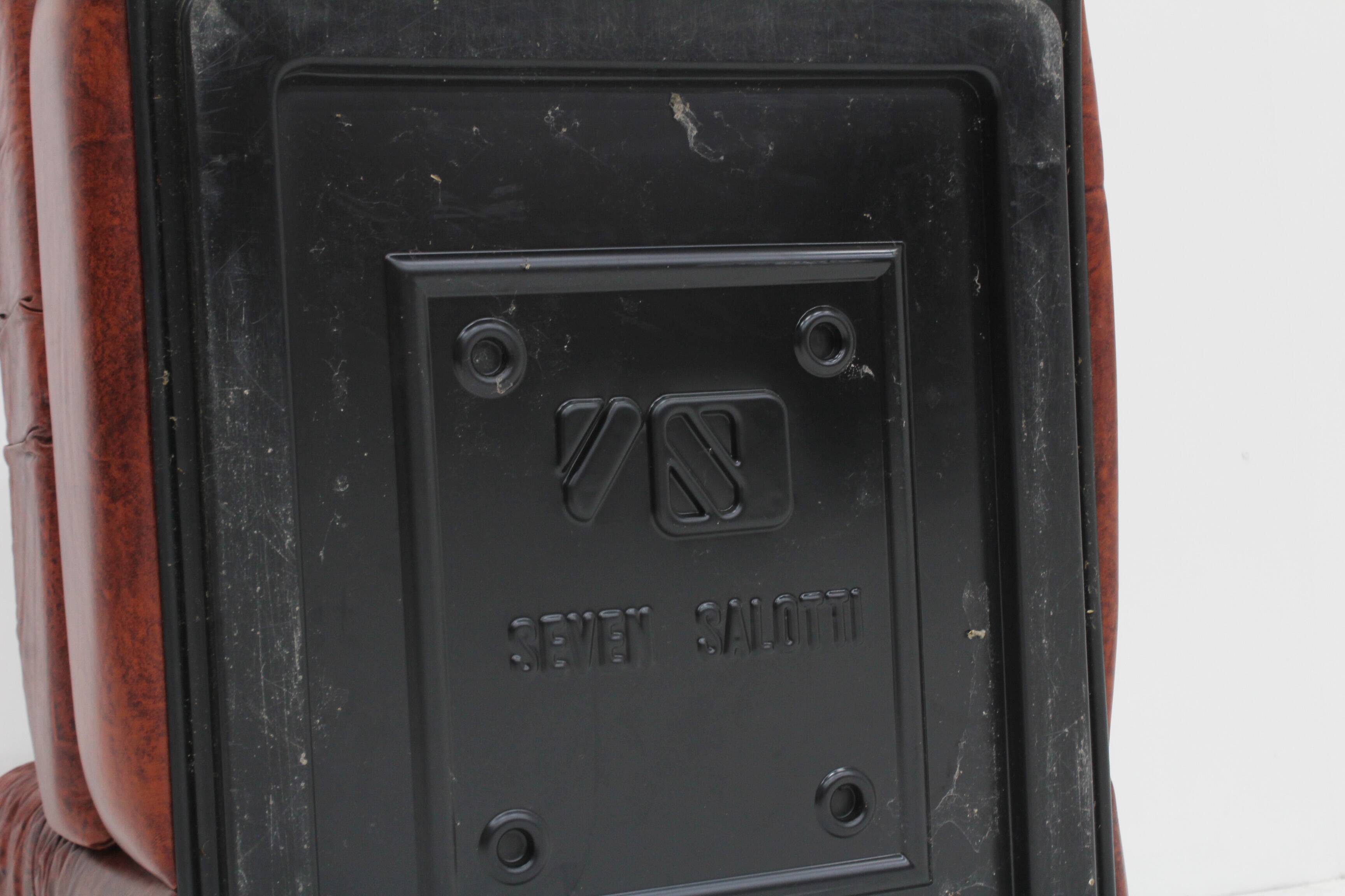 Vintage Seven Salotti modular sofa in cognac leather, Italy 1970s