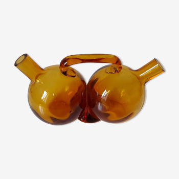 Amber double soliflore vase
