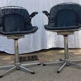 Pair of Gastone Rinaldi Radiofreccia chrome armchairs