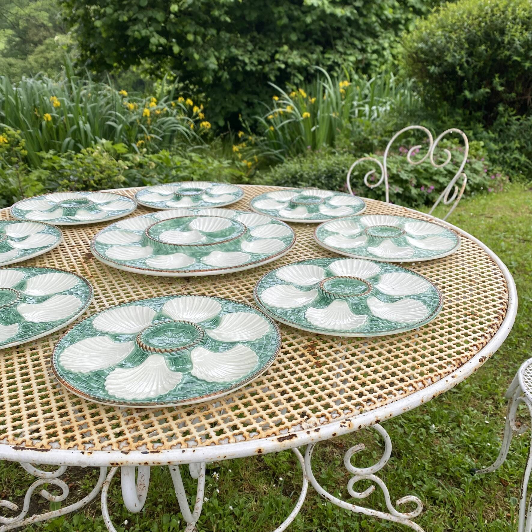 Vintage oyster service in majolica