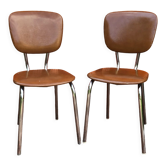 Pair of imitation leather chairs