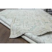 1970s Turkish Oushak Handmade Wool Cotton Orange Area Rug 178x307