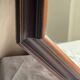 Vintage brown wooden octagonal mirror 58x48