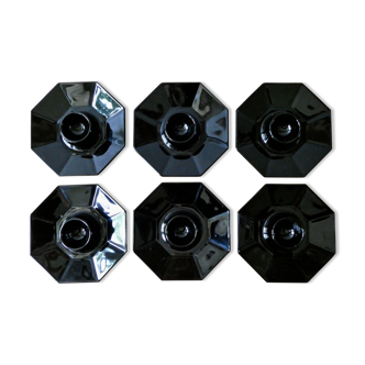 Lot of 6 black eggcups