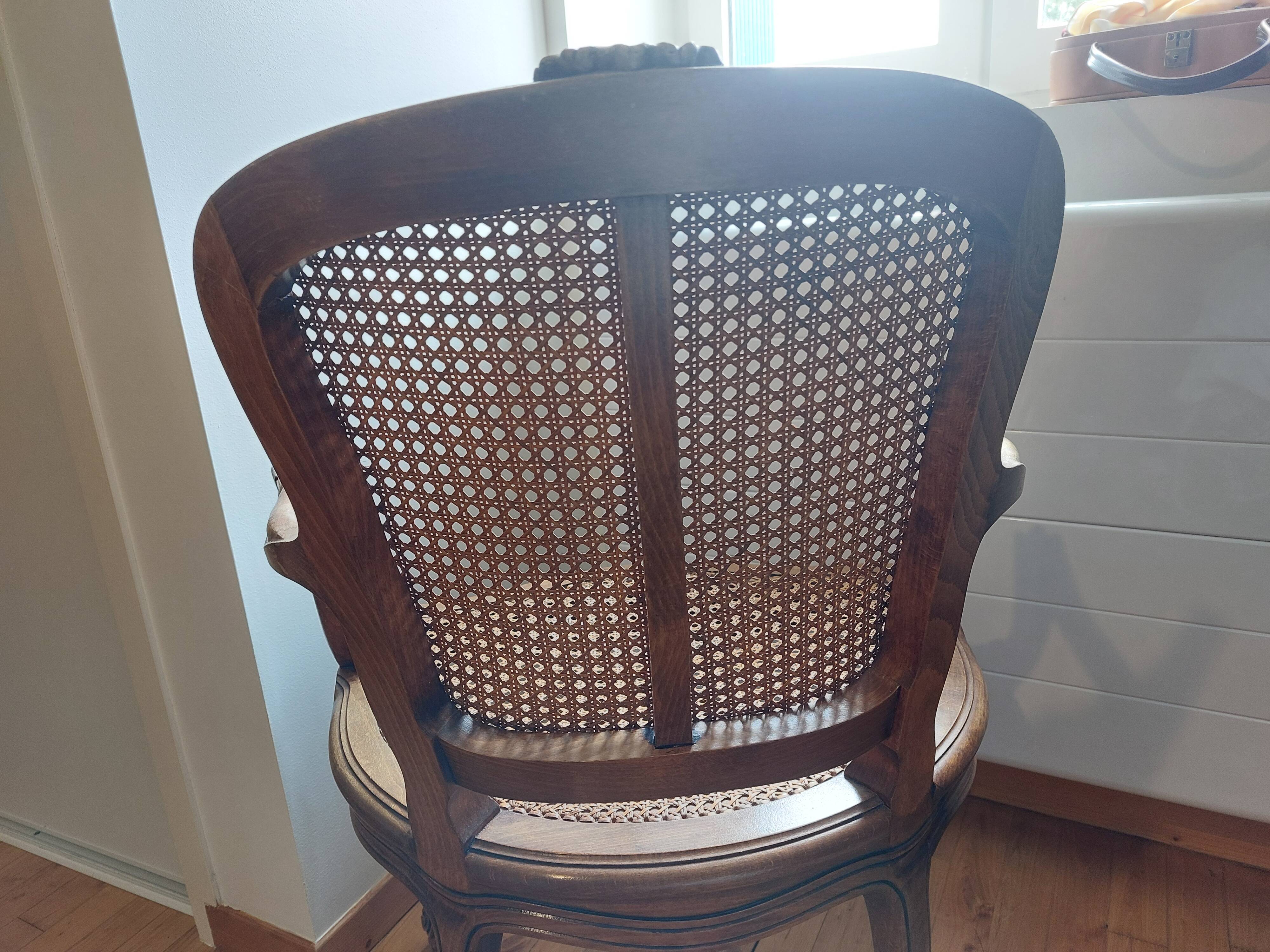 Louis XV style caned armchair