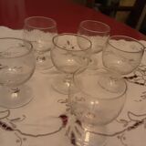 6 glasses with cognac grave glass