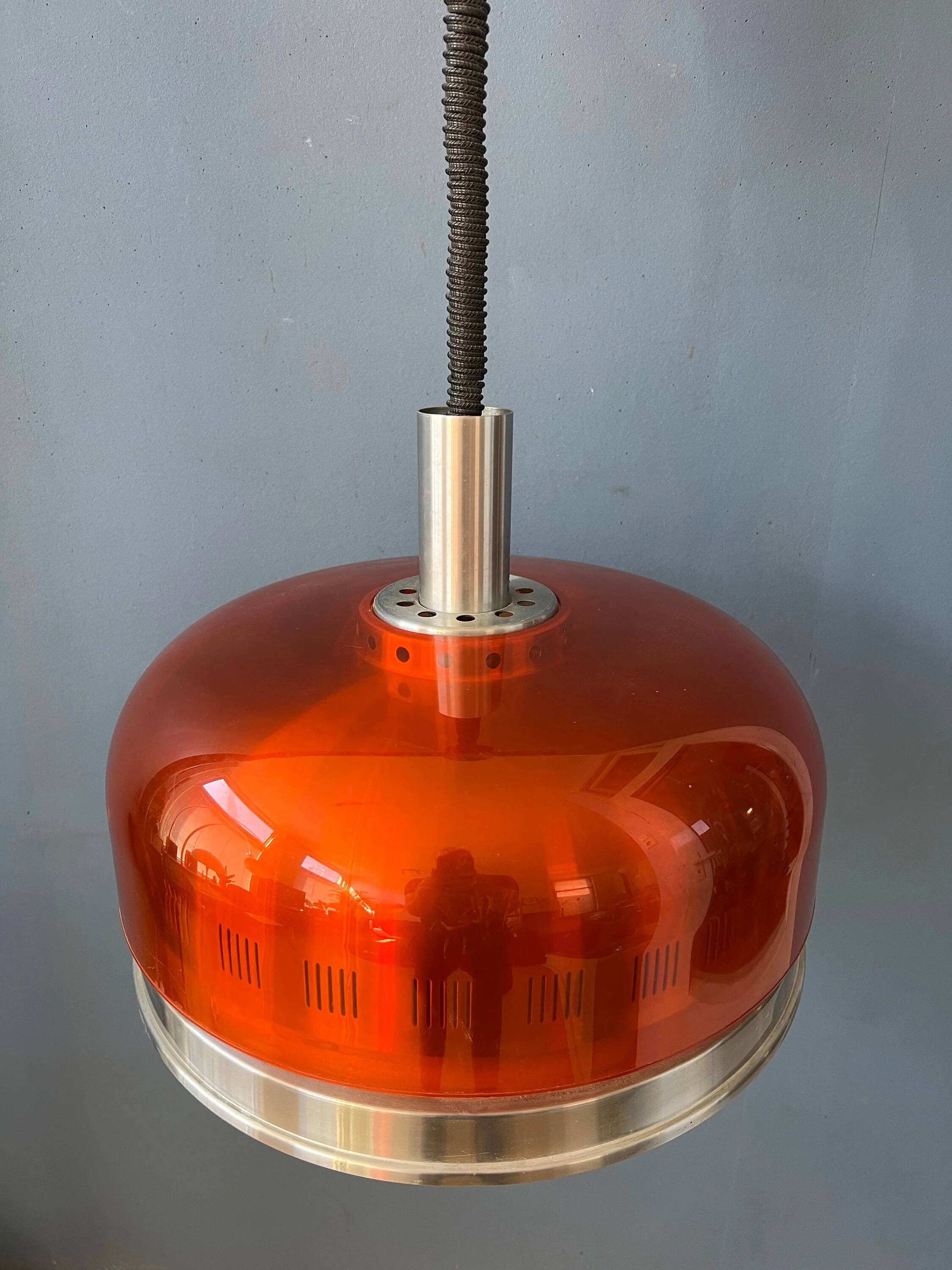 Suspension UFO Space Age orange transparente