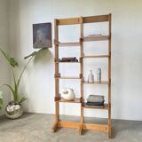 Bookcase on solid beech legs from the 80s