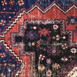 Handwoven Afshar oriental rug, Middle East, 1950s