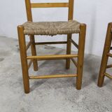 Pair of rustic chairs in solid ash