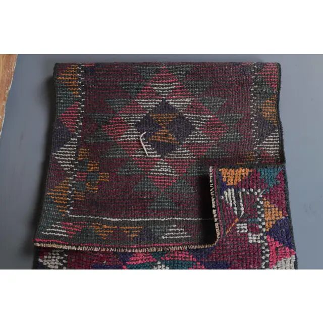 Vintage Turkish Hand-Knotted Pink Runner 75x332