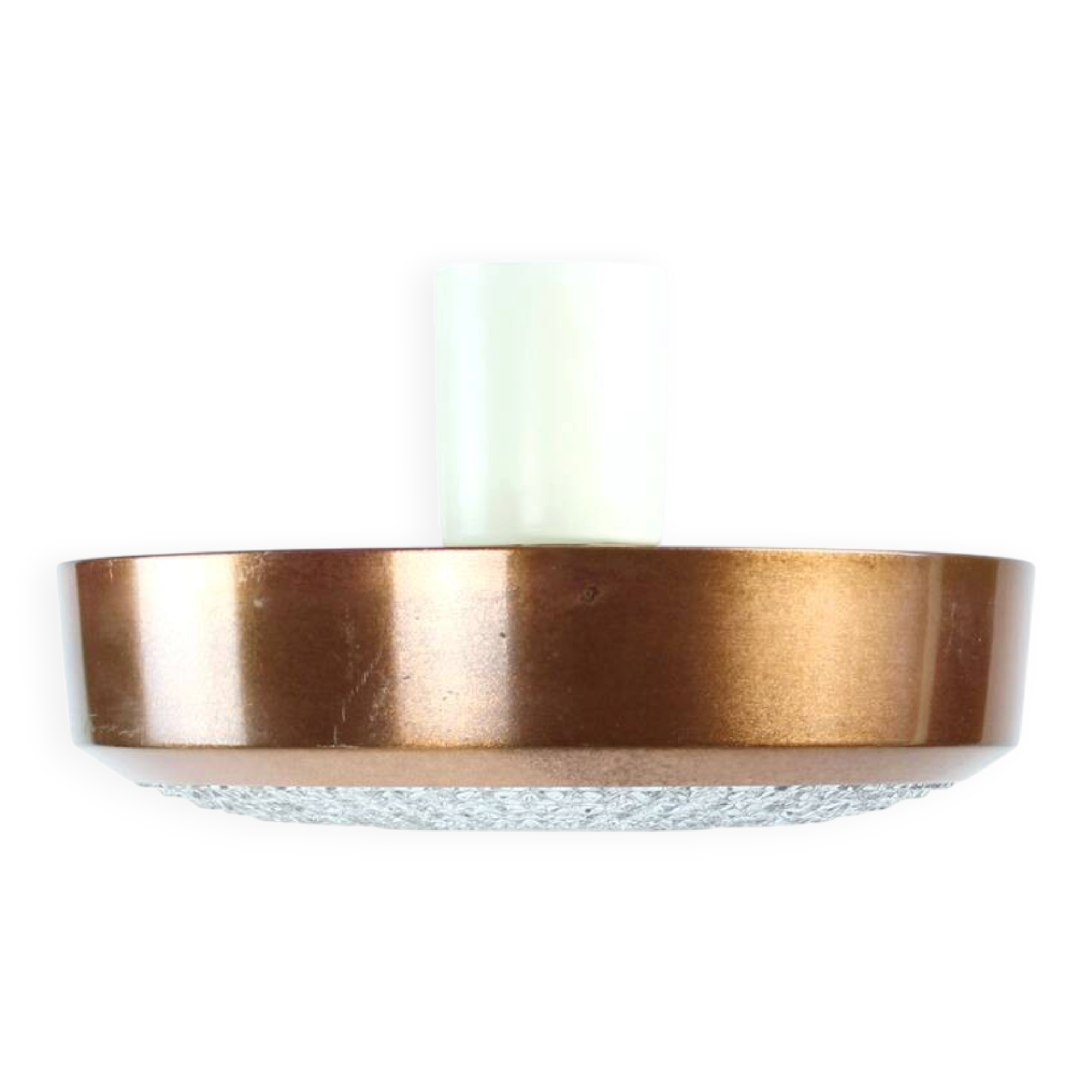 Copper And Bohemian Glass Ceiligh Lights, Czechoslovakia, 1970s