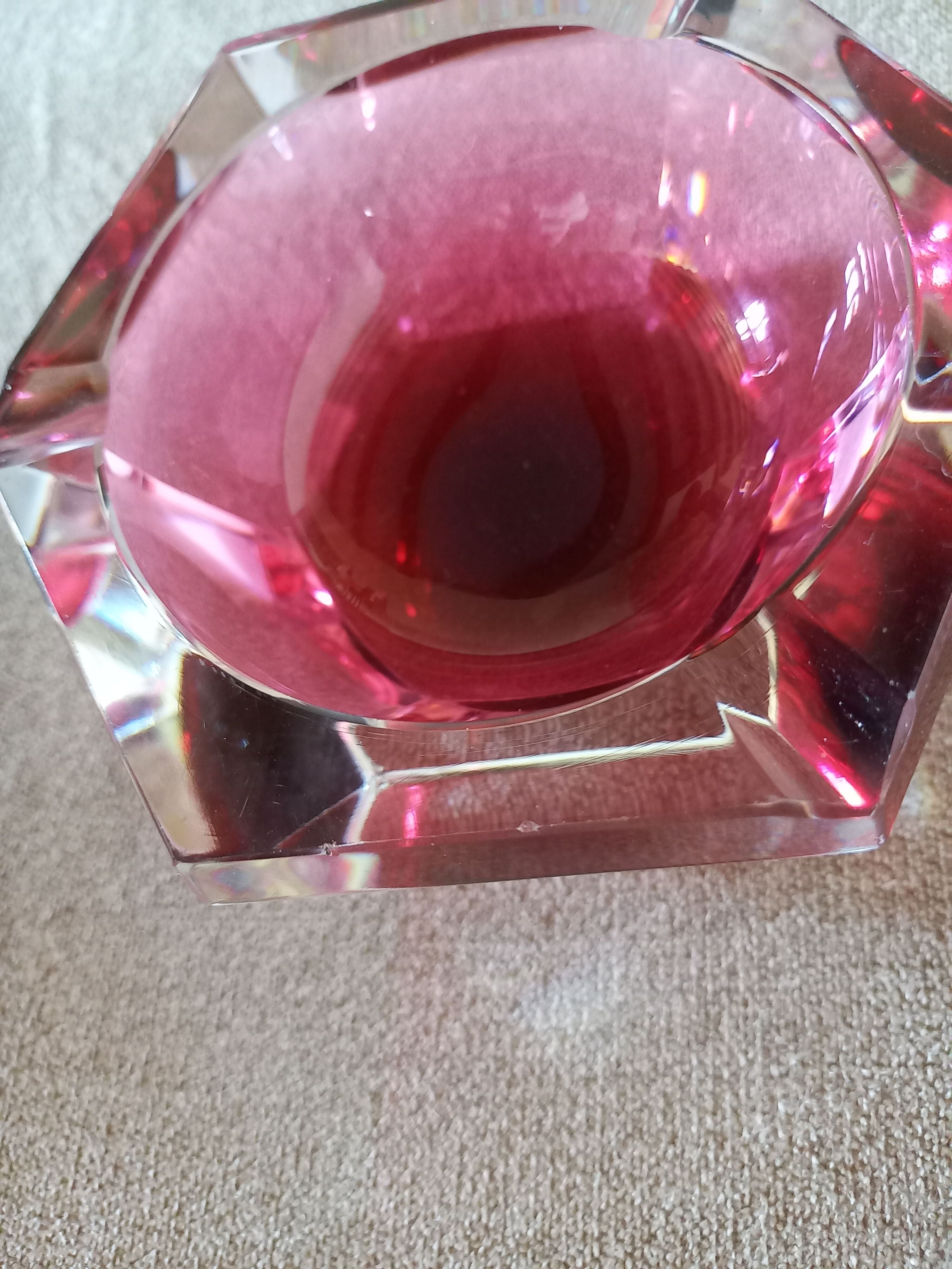 Ashtray or crystal bag empty Val Saint Lambert Vintage