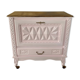 Pale pink storage cabinet