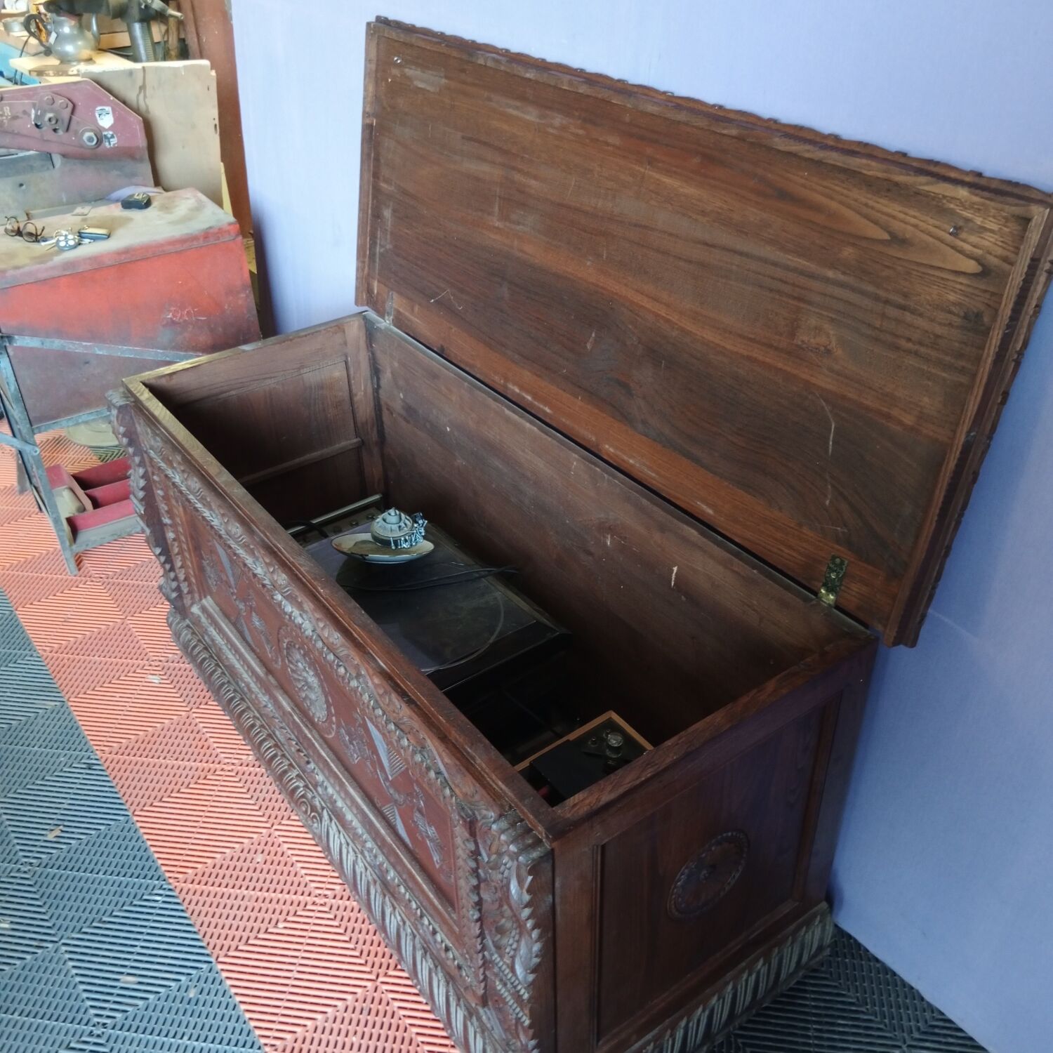 Wooden chest, wedding chest, wooden trunk, antique chest