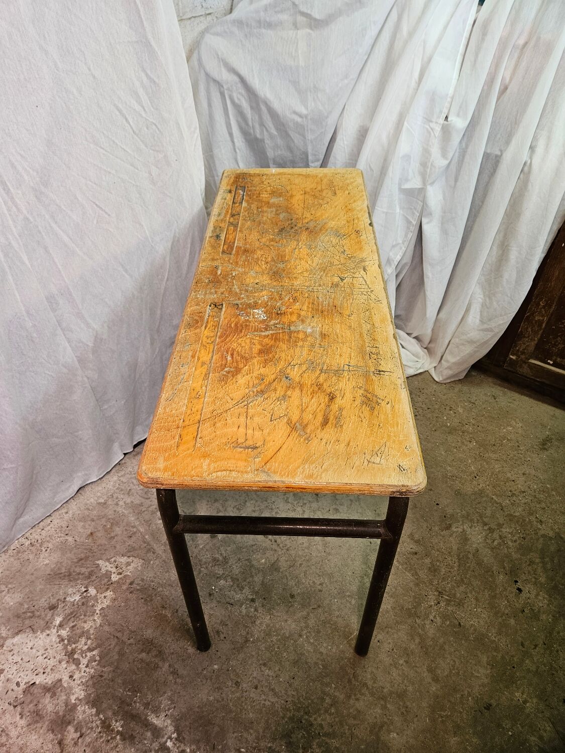 Double school desk 1970