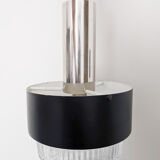 Vintage metal suspension black chrome and glass
