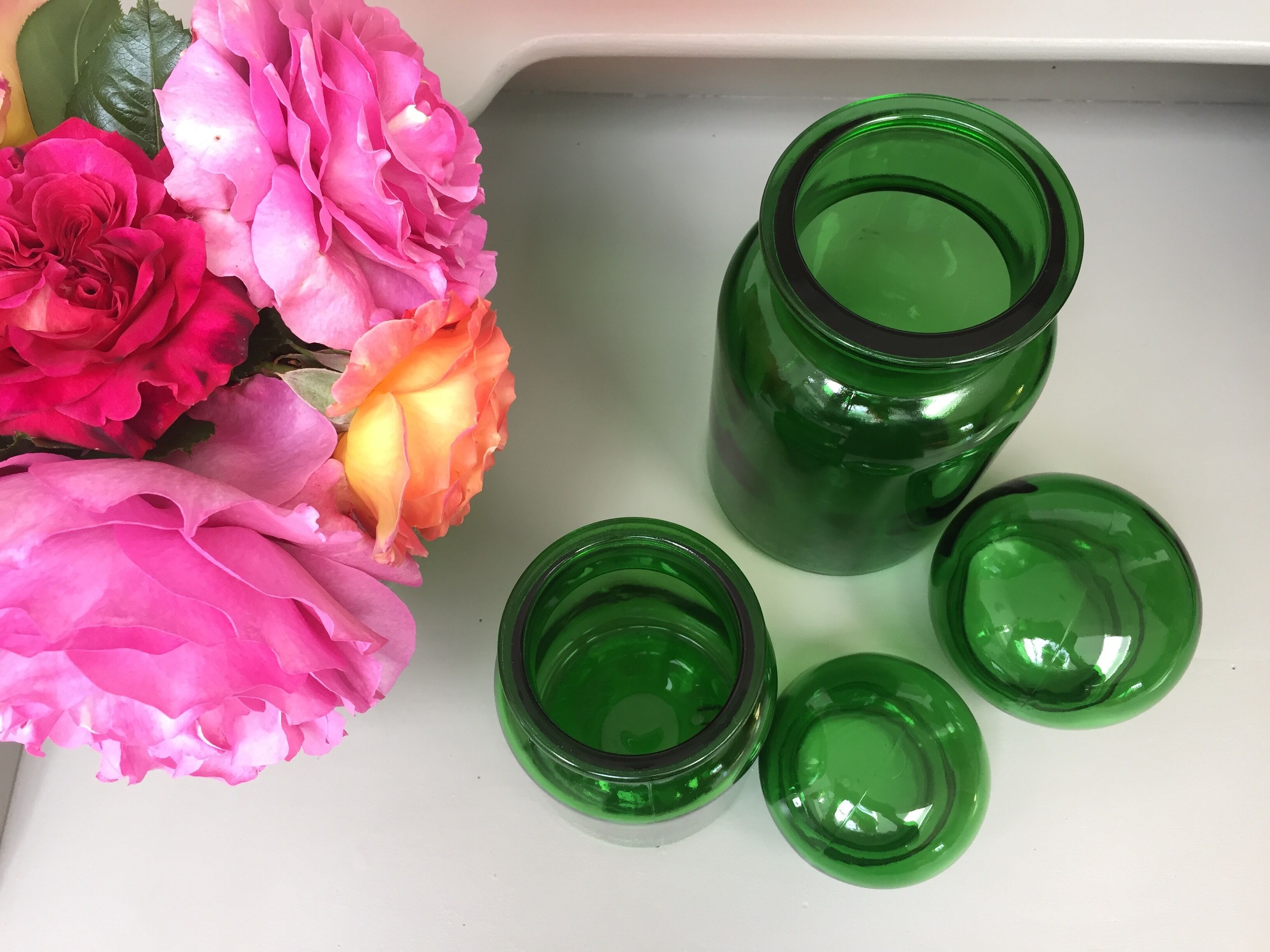 Pair of 1960s apothecary bottles