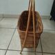 Vintage magazine rack in rattan/wood