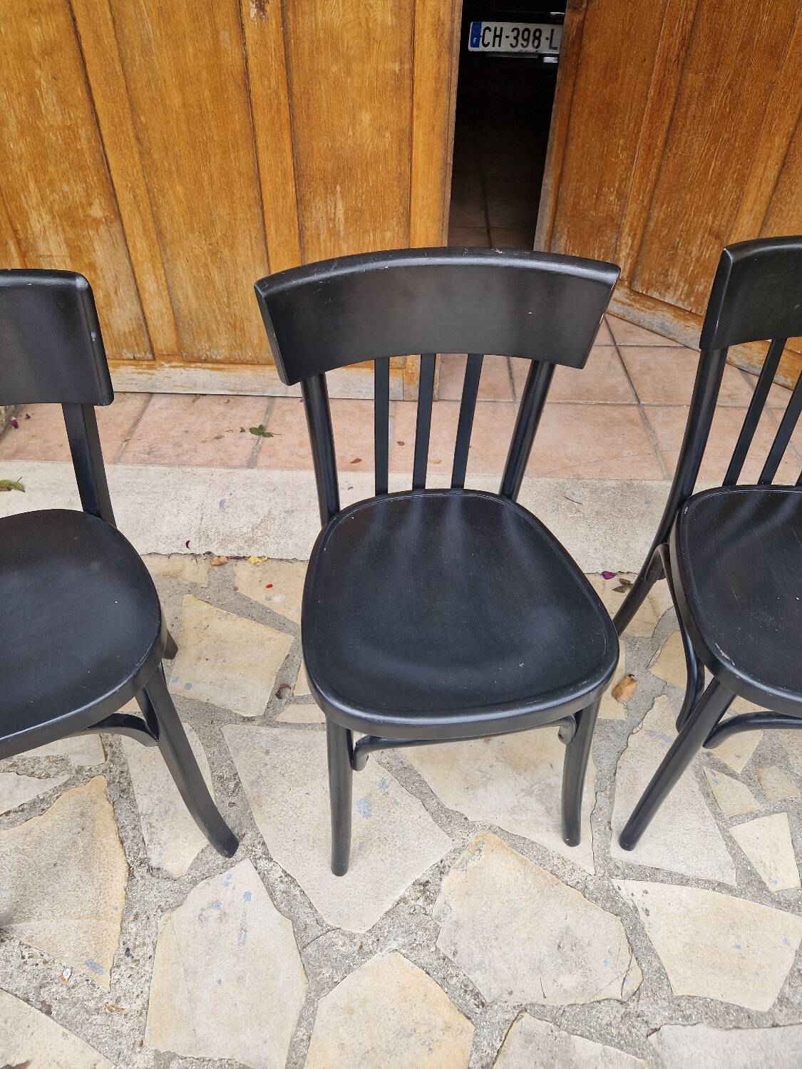 4 vintage Baumann and Thonet bistro chairs