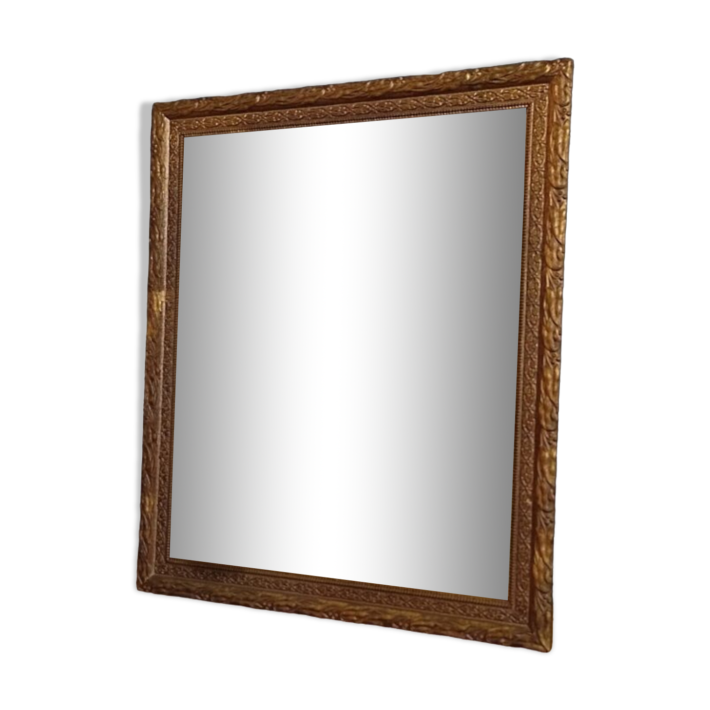 Mirror frame wood plaster gilded stucco