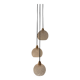 3-light modular pendant light in cut crystal