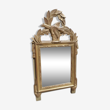 Miroir doré Louis XVI 18 ème  62x33,5 cm