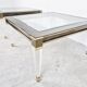 Vintage lucite and brass side tables, 1980s