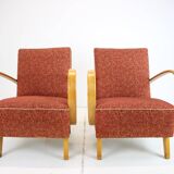 1950s Jindrich Halabala Set of Two Armchairs, Czechoslovakia