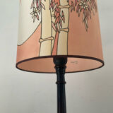 Vintage lamp in wood and silk