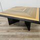 Table basse carrée des années 70 aux motifs géométriques