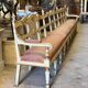 Carved wooden bench, gilded and painted, Italy around 1880, 510cm long.