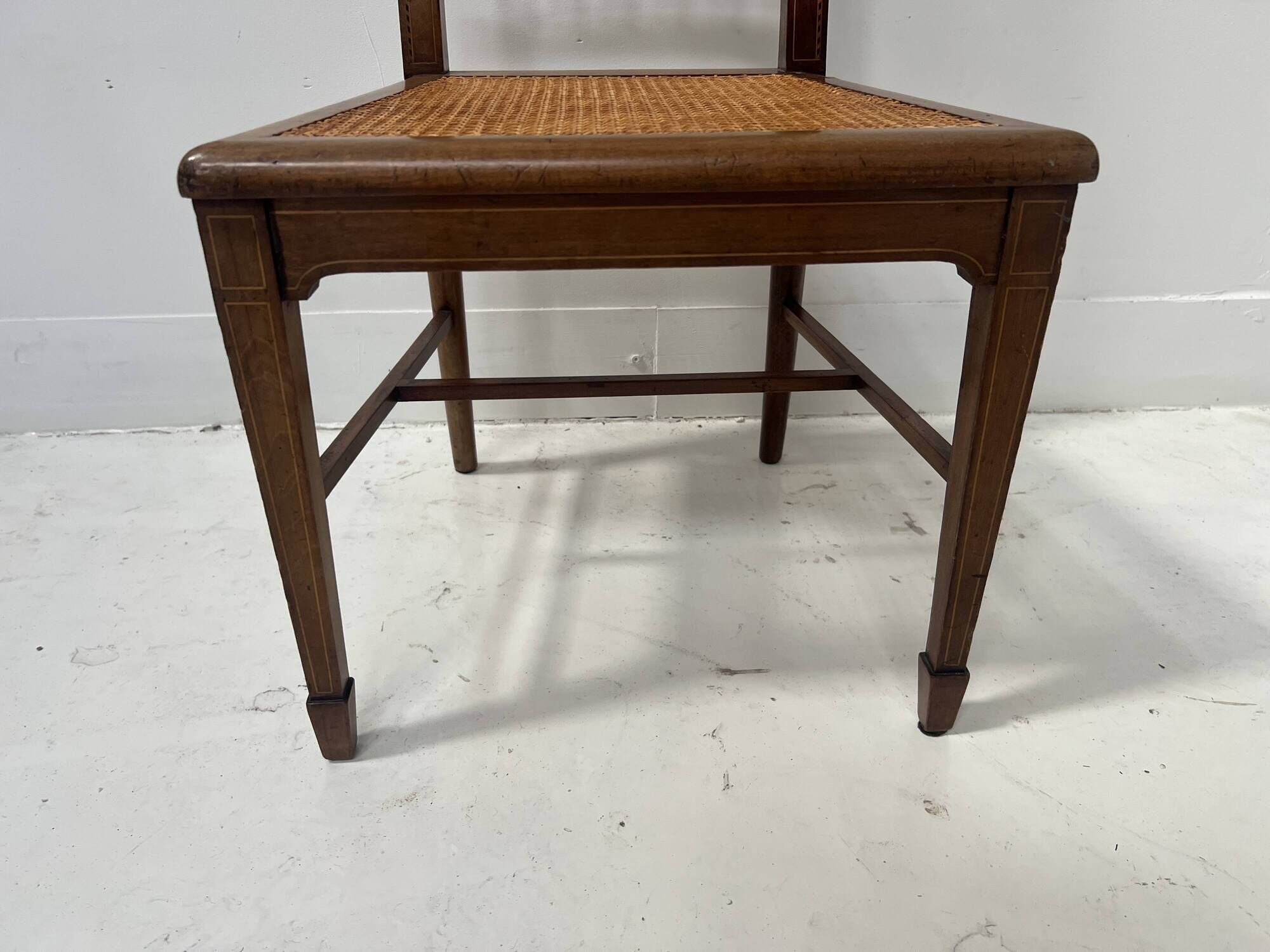 Art Deco bedroom chair in marquetry wood, 20th century.