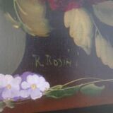 Floral painting R. Rosini, very good condition