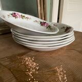 Set of 6 old hollow plates Gien model Champs