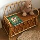 Vintage rattan storage bench for children, 1960s