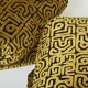 Pair of poufs velvet motifs 1970