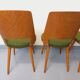 Suite de 4 chaises Mondor vintage de marque Baumann en bois tissu bouclette