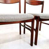 Set of 6 newly upholstered Mcintosh grey herringbone rosewood dining chairs