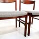 Set of 6 newly upholstered Mcintosh grey herringbone rosewood dining chairs