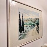 Lithograph "Path of the olive grove" by Victor Zarou