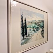 Lithographie "Chemin de l'oliveraie" par Victor Zarou