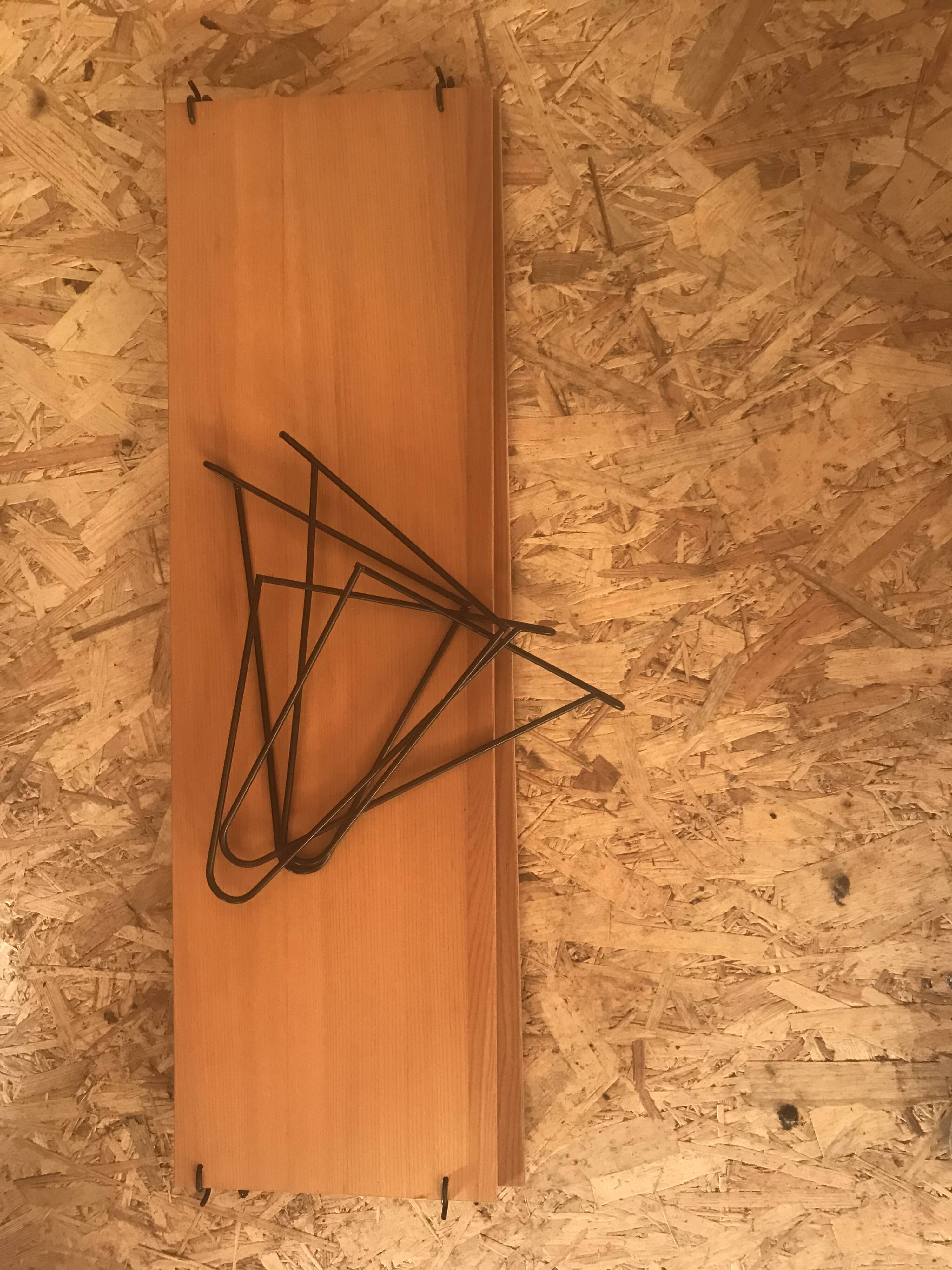 Set of two vintage string wall shelves
