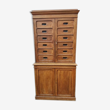 Solid oak store furniture with label door on doors