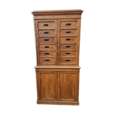 Solid oak store furniture with label door on doors